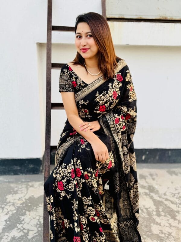 Deshi Midnight Luxe Saree” - Image 2