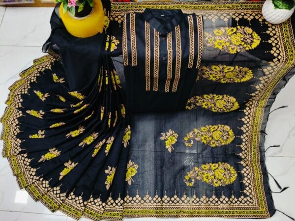 Premium Quality Matching Couple Set  SAREE AND PANJABI CODE NO : BF-567