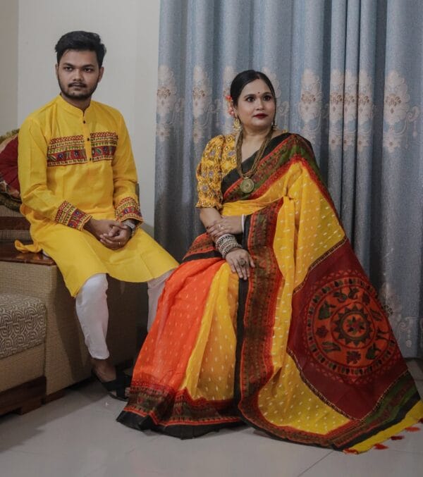 Premium Quality Matching Couple Set SAREE AND PANJABI CODE NO : BF-592