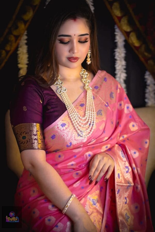 Festive Glow Katan Saree (FGK-909) – Perfect for Every Celebration - Image 2